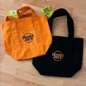 Canvas Tote Bag - Orange and Black